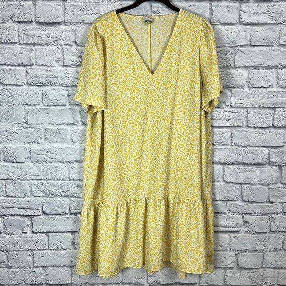 A New Day Yellow and White Short Sleeve Dress Size XXL - Picture 1 of 6